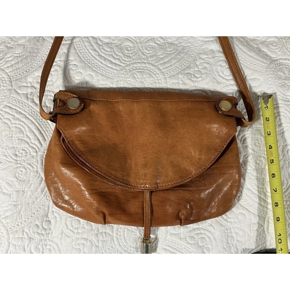 Nordstrom Italian Leather Fold Over Crossbody Shoulder Purse Women's Brown Boho